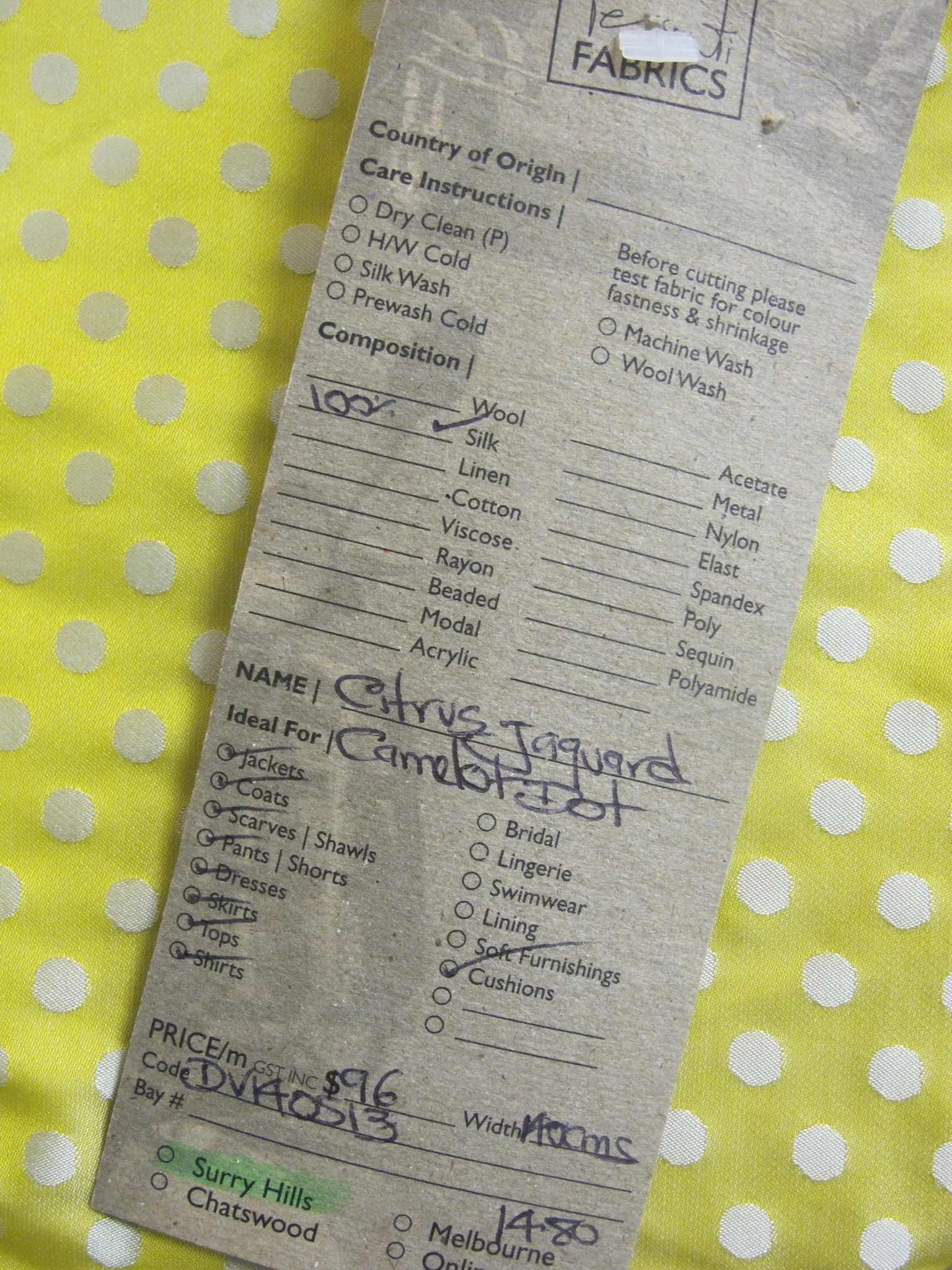 Citrus Jacquard Camelot Dot - Image 6