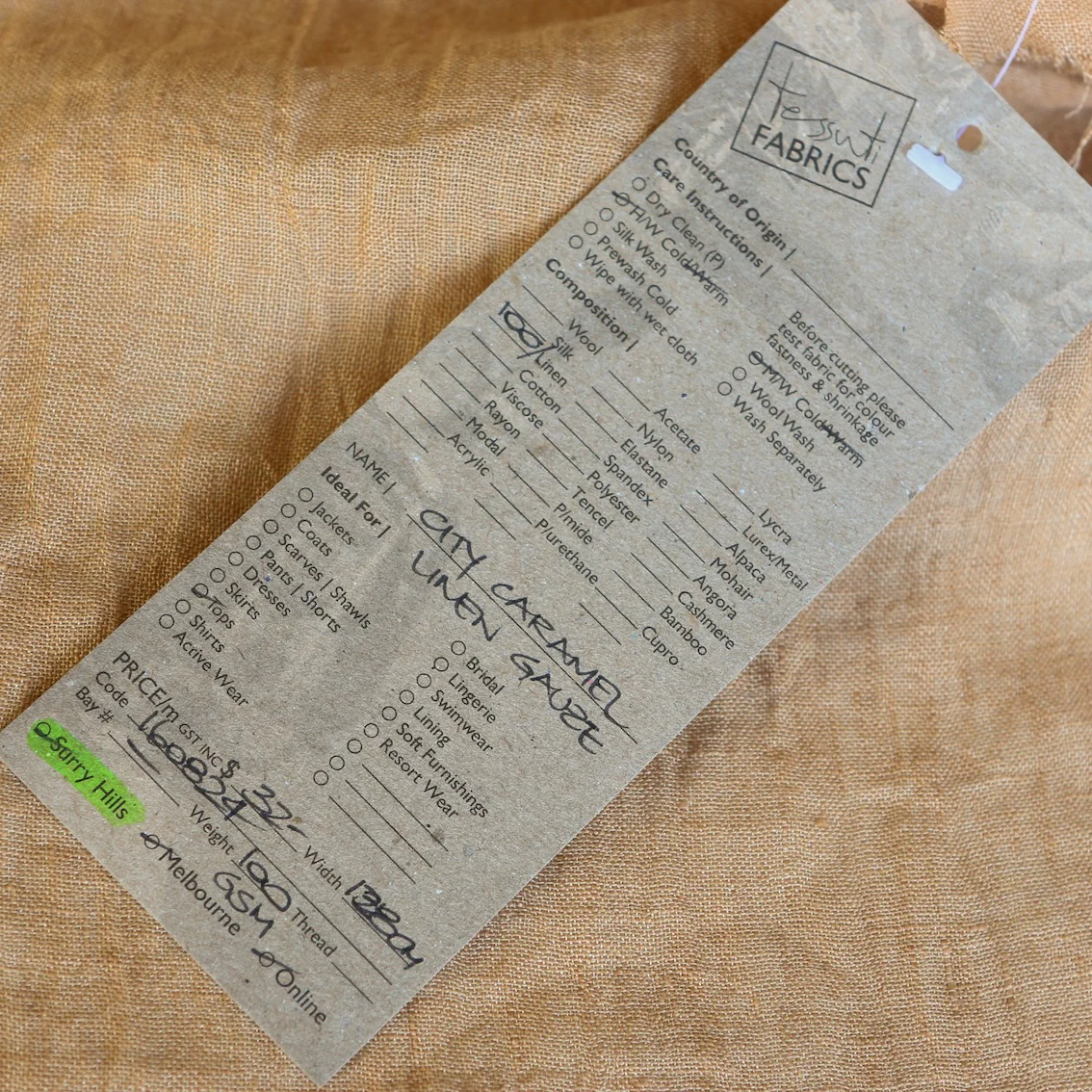 City Caramel Linen Gauze - Image 3
