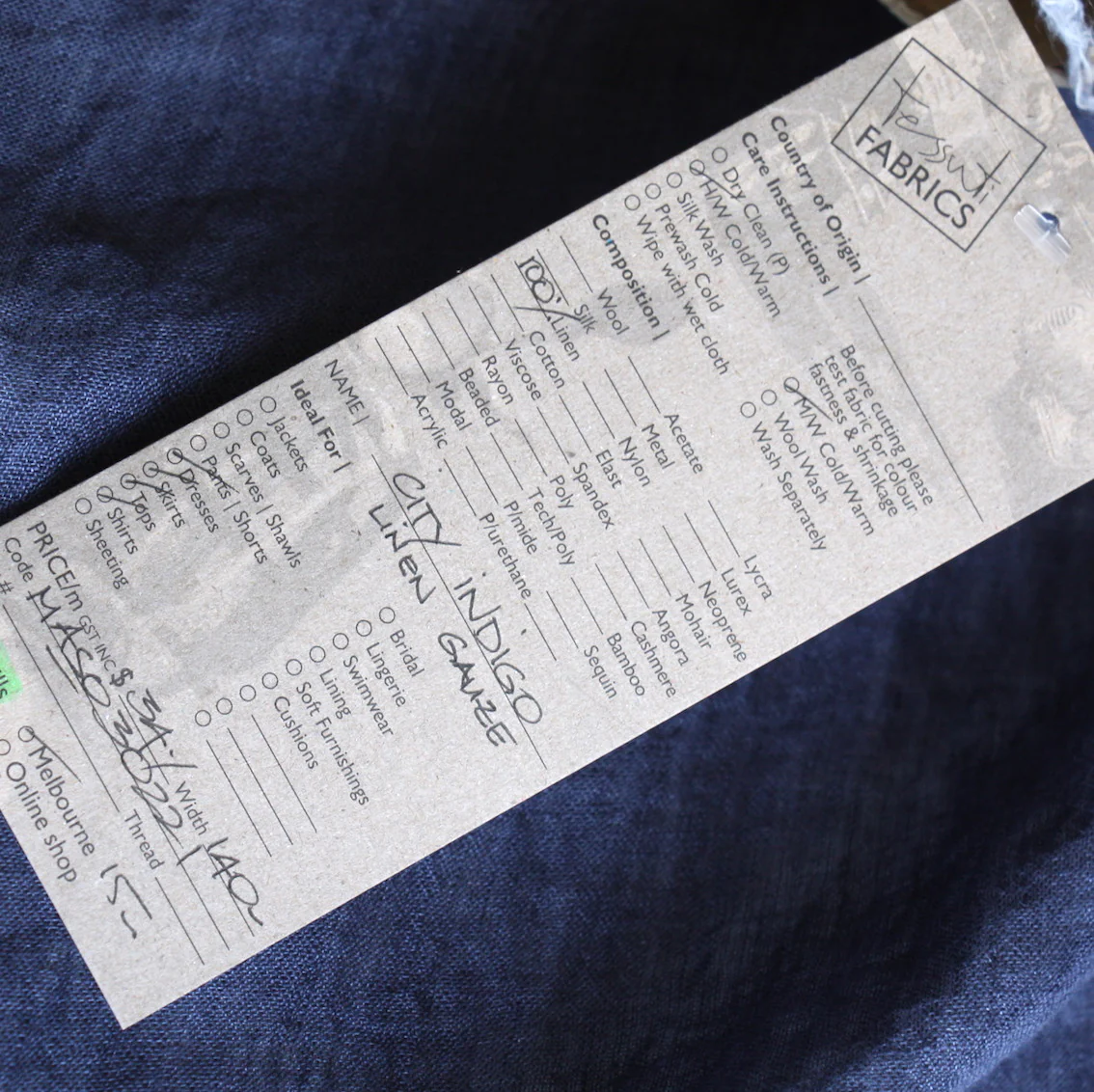 City Indigo Linen Gauze - Image 3