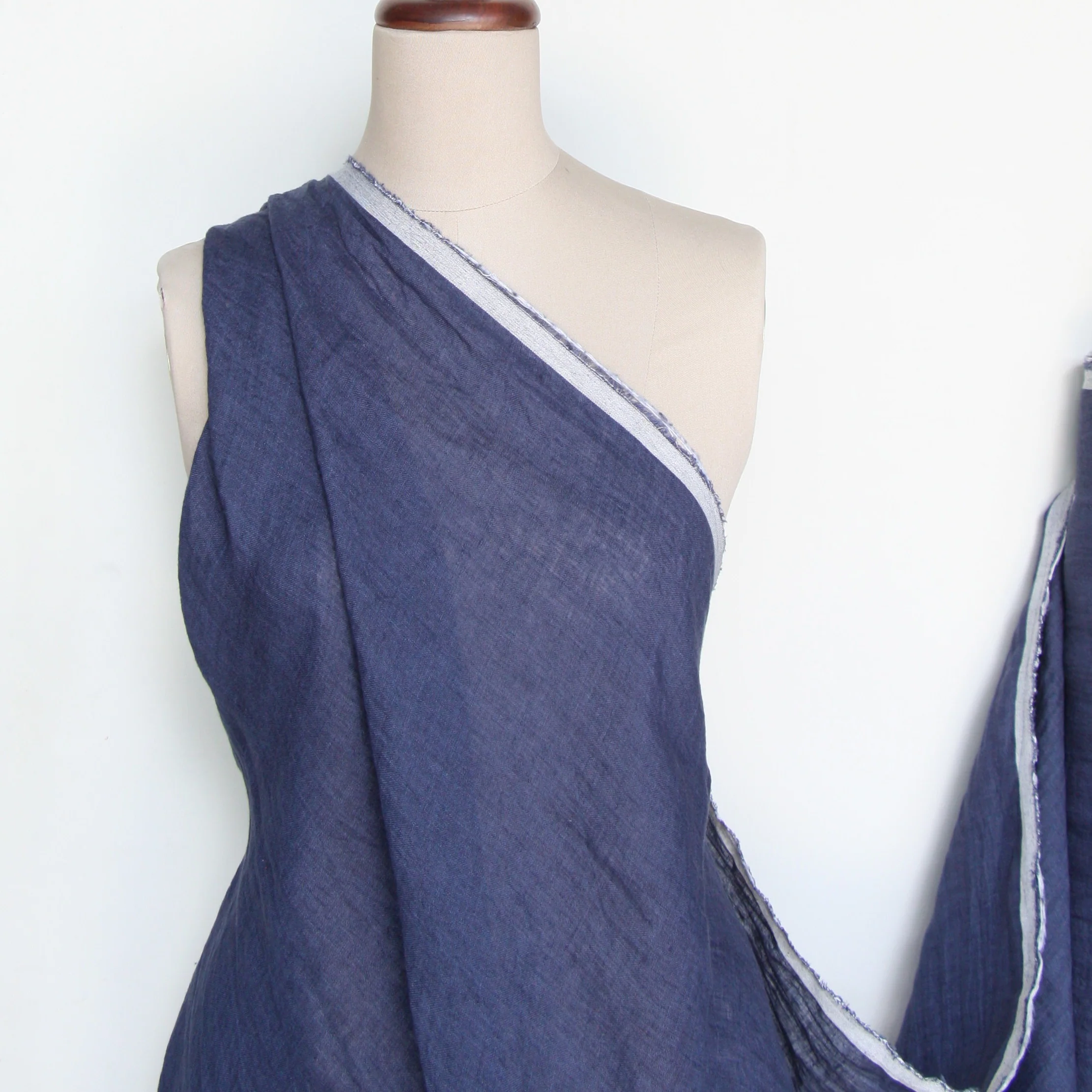 City Indigo Linen Gauze - Image 4