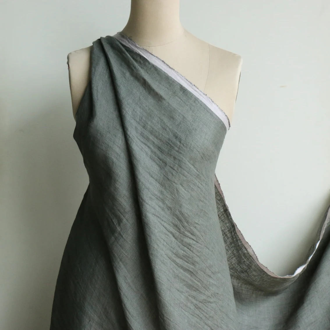 City Olive Linen Gauze - Image 4