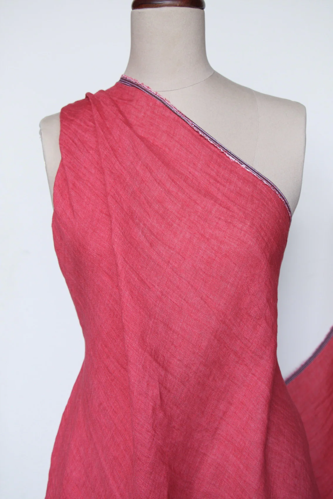 City Red Washed Linen Gauze - Image 2