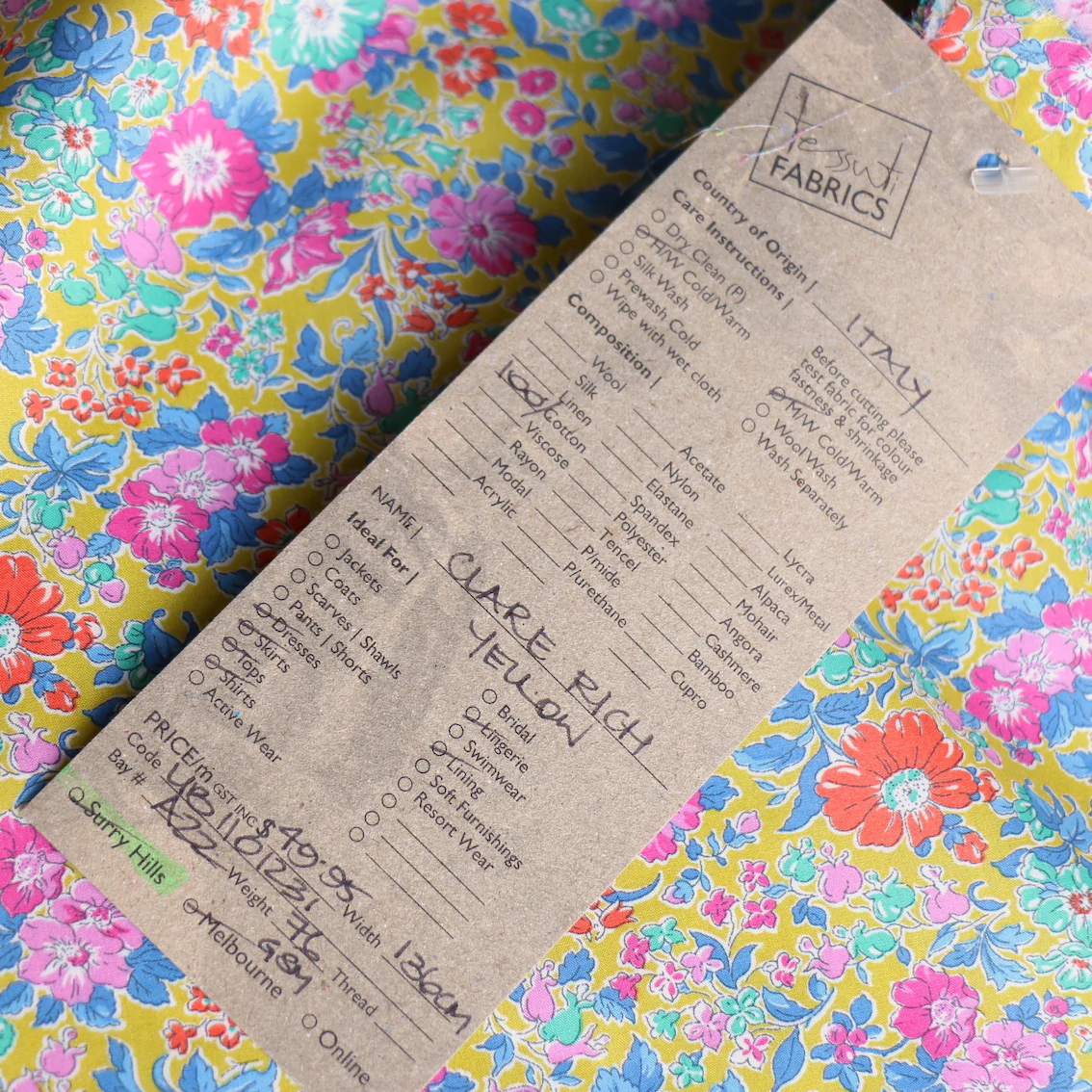 Clare Rich Yellow Liberty Tana Lawn⢠- Image 4