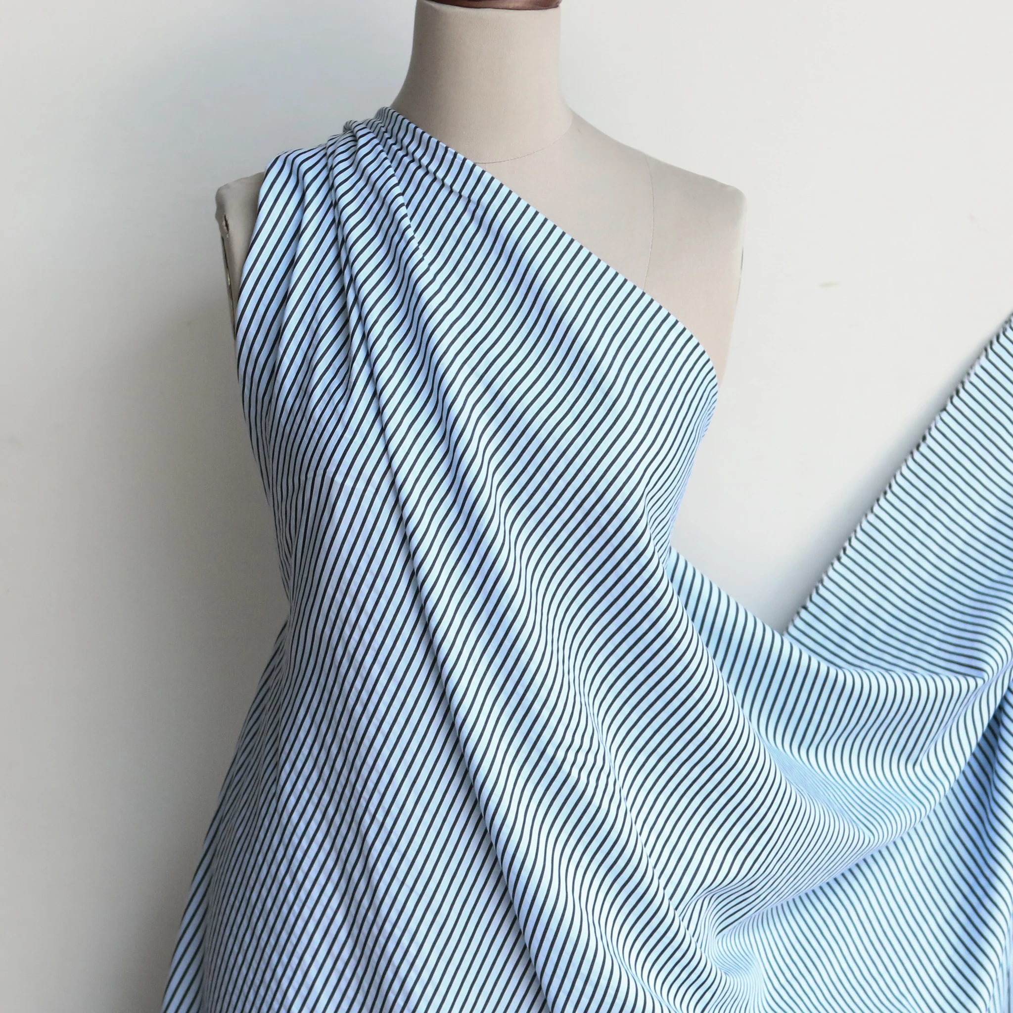 Clini Stripe Cotton Shirting - Image 4