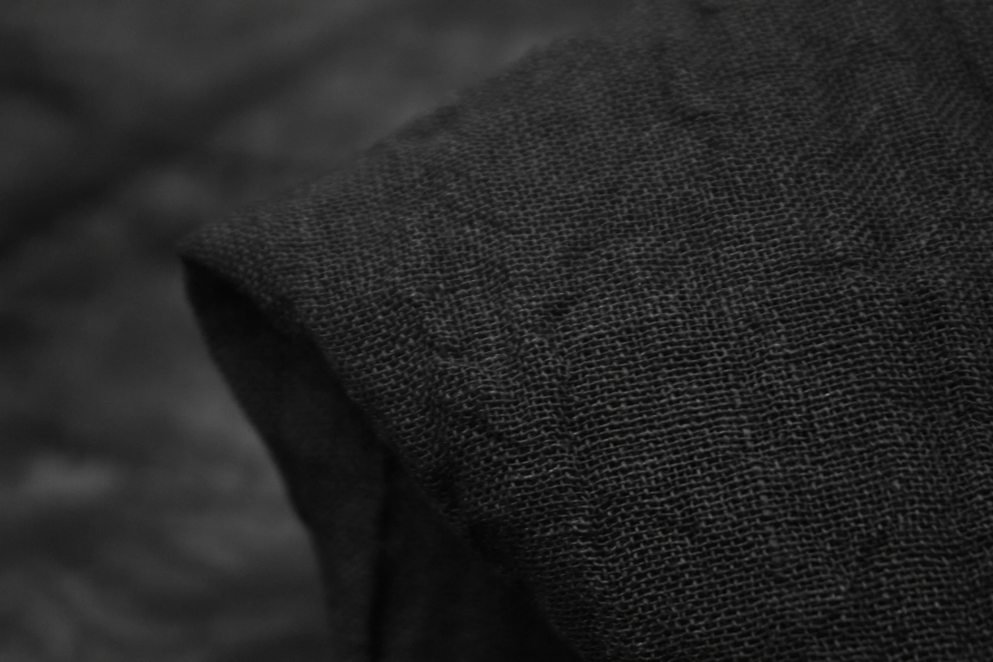 Coal Crinkled Washed Linen
