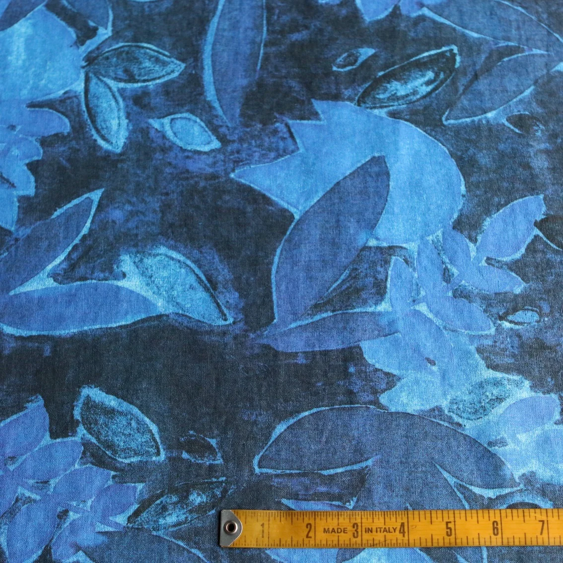 Cobalt Canopy Washed Printed Linen - Image 3