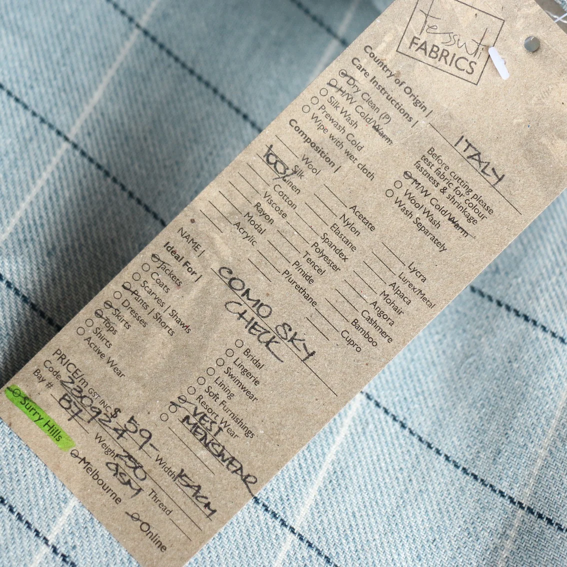 Como Sky Check Linen - Image 4
