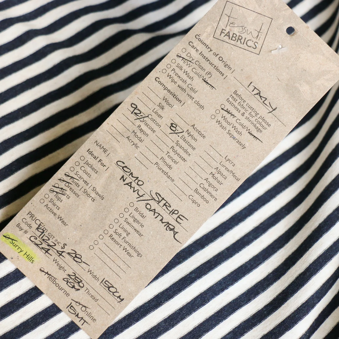Como Stripe Oatmeal/Navy Stripe Jersey - Image 4