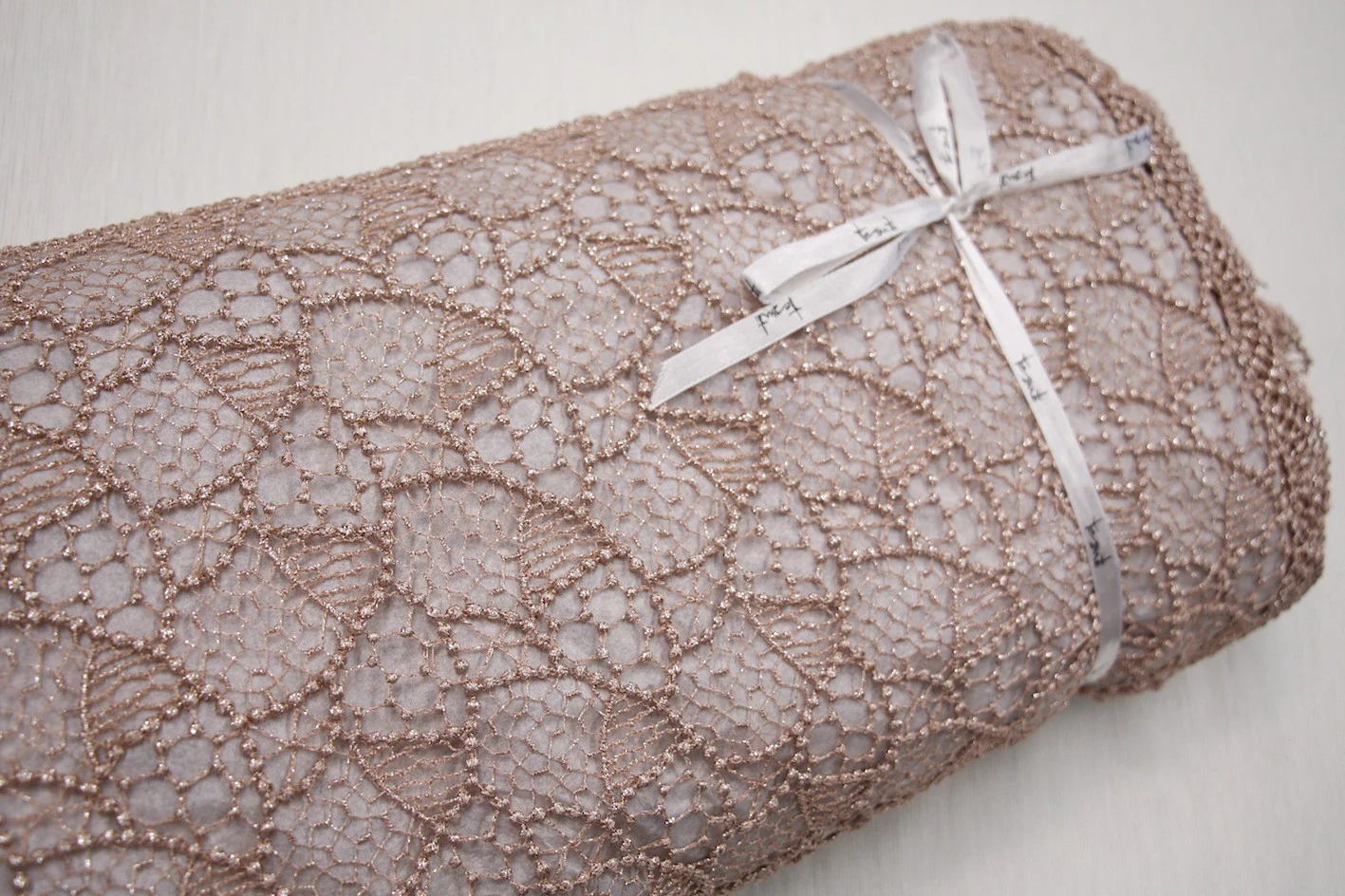 Copper Brown Spot Guipure Lace