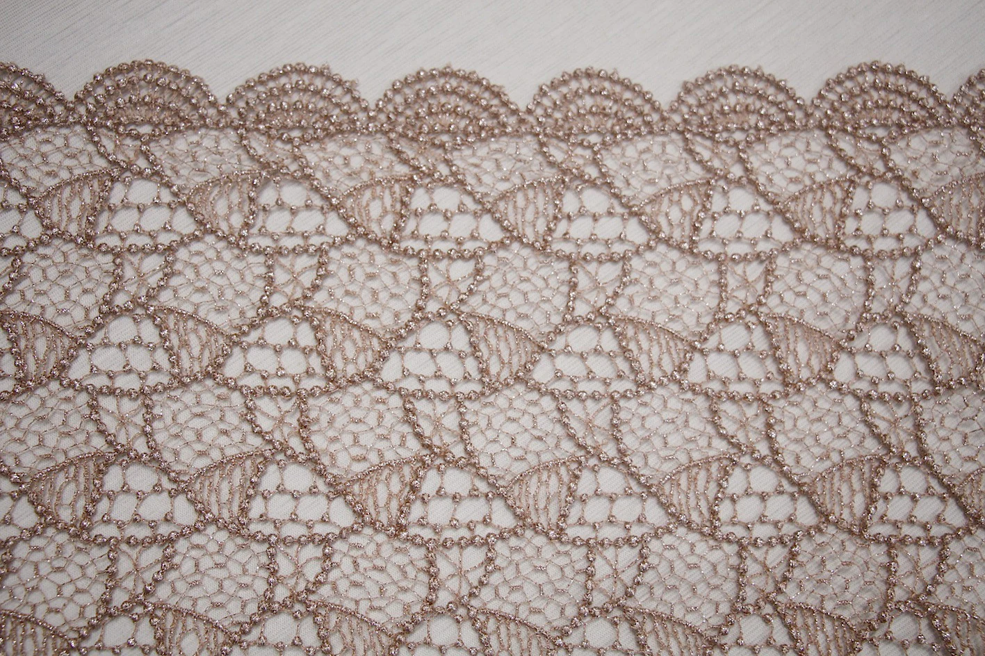 Copper Brown Spot Guipure Lace - Image 2
