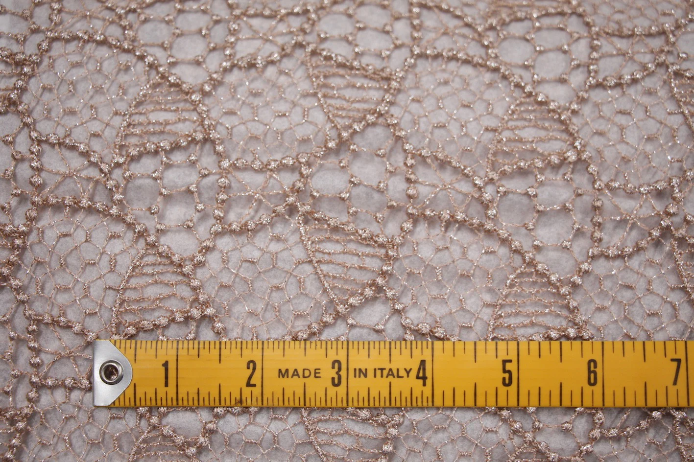 Copper Brown Spot Guipure Lace - Image 3
