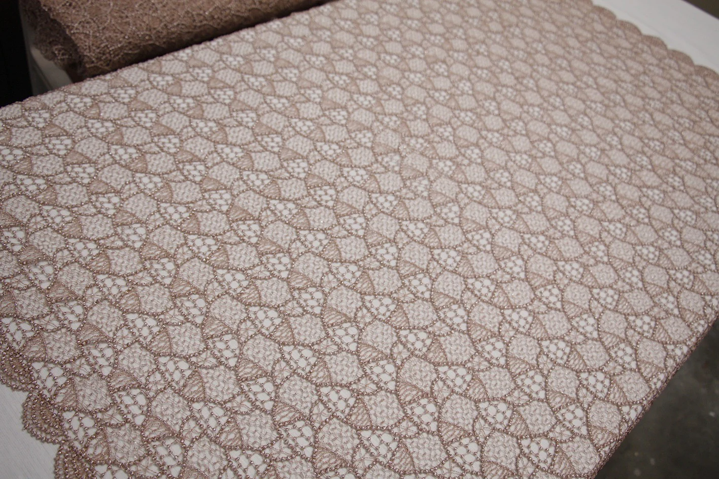 Copper Brown Spot Guipure Lace - Image 4