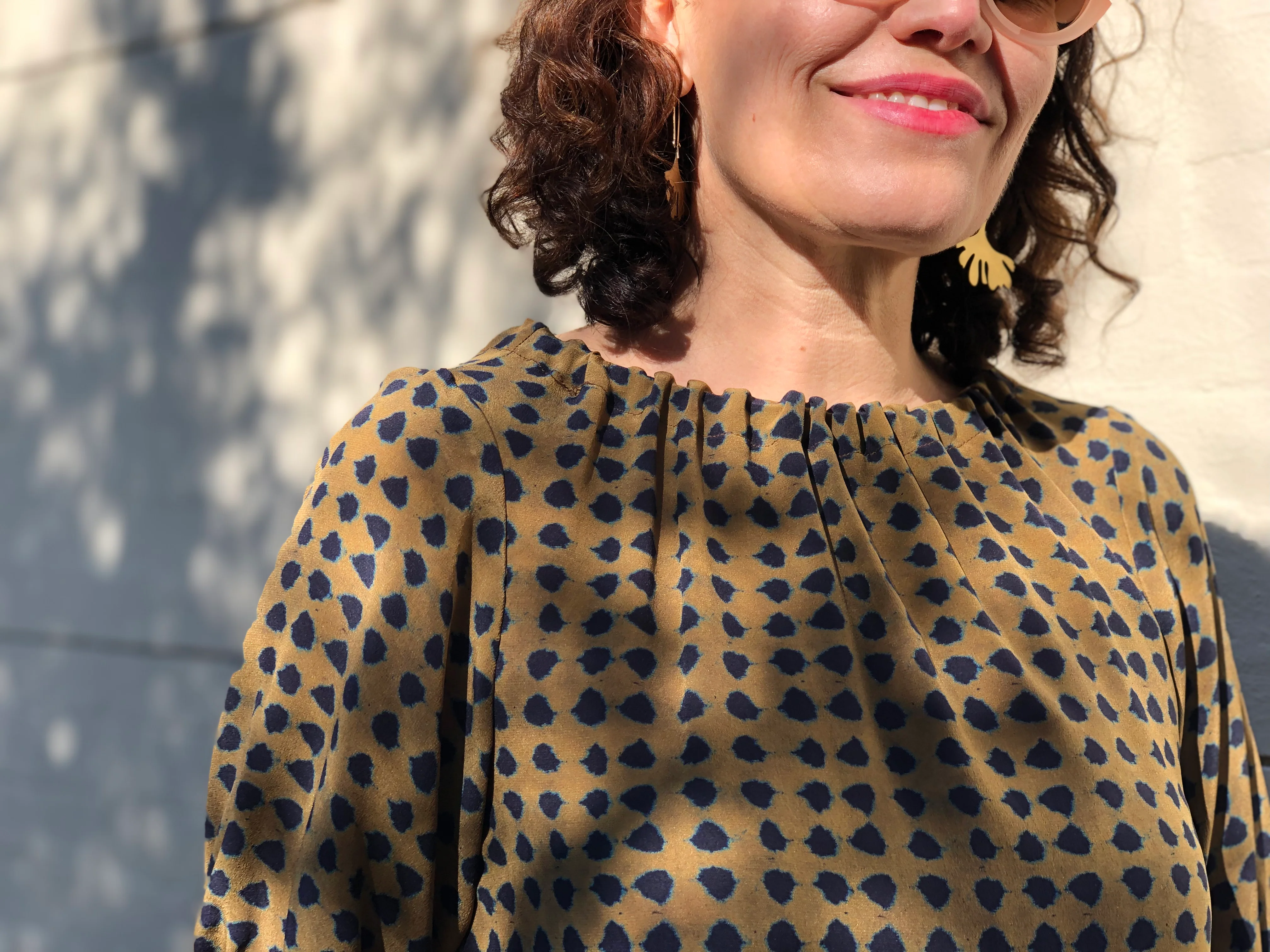 Copper Ink Spot Silk Crepe De Chine - Image 7
