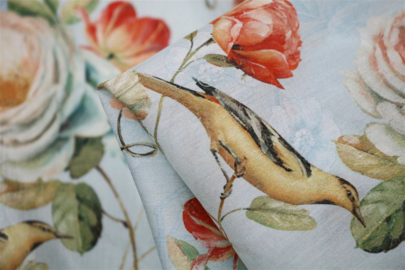 Blue Wonderland Silk/Cotton Voile