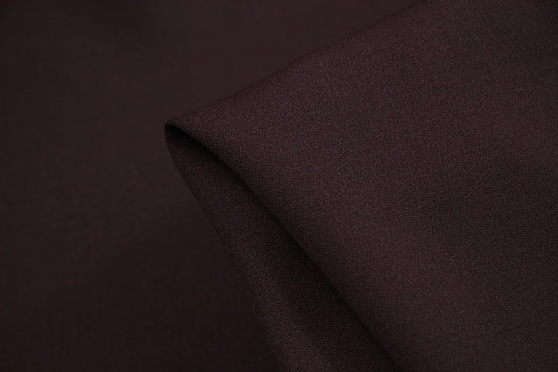 Brown Empire Wool Crepe