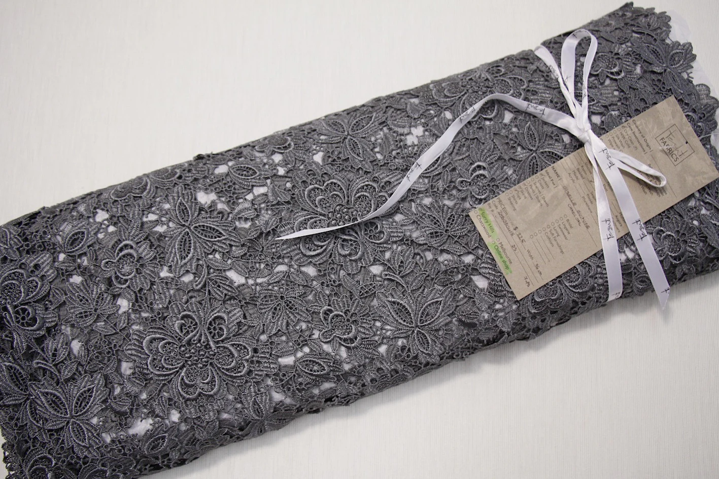 Charcoal Giselle Guipure Lace