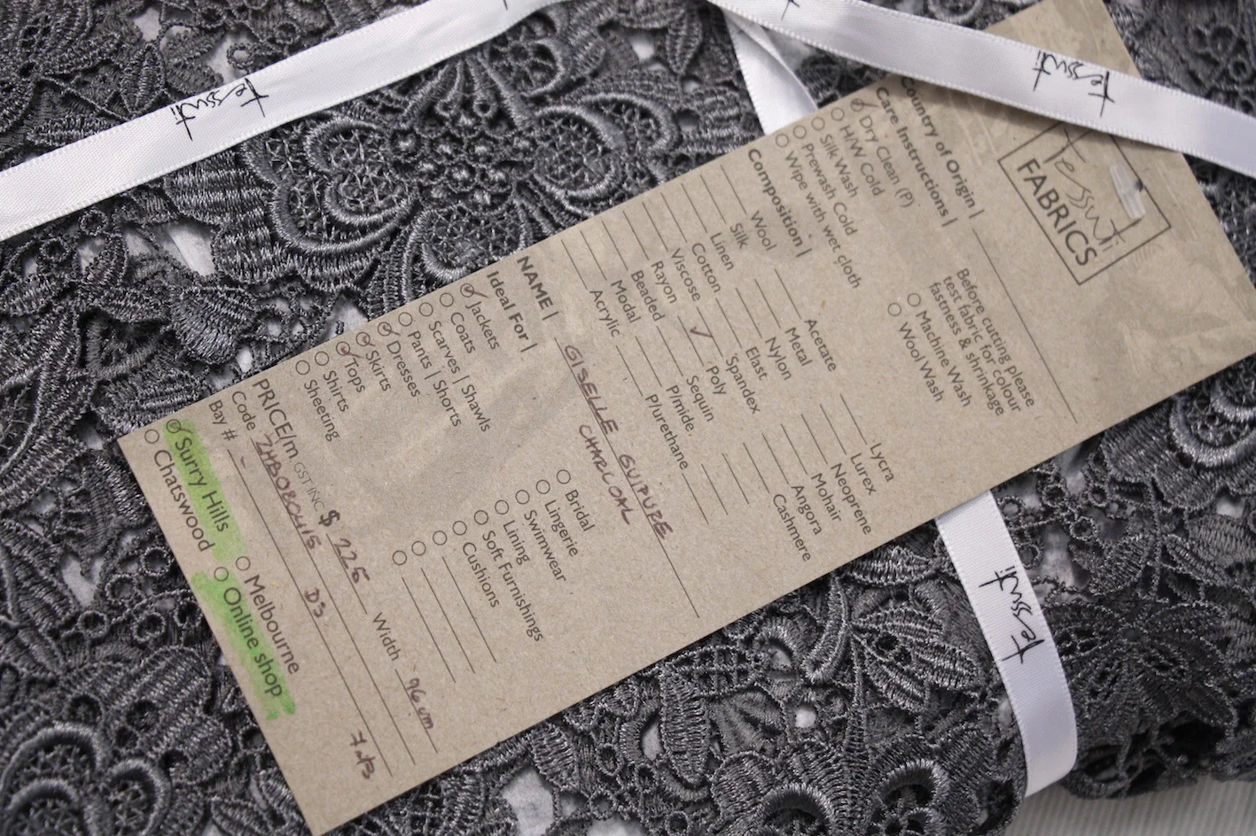 Charcoal Giselle Guipure Lace - Image 3