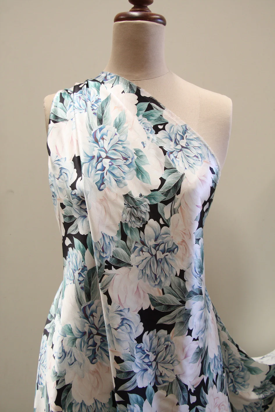 Ellie's Garden Teal Silk Satin - Image 5