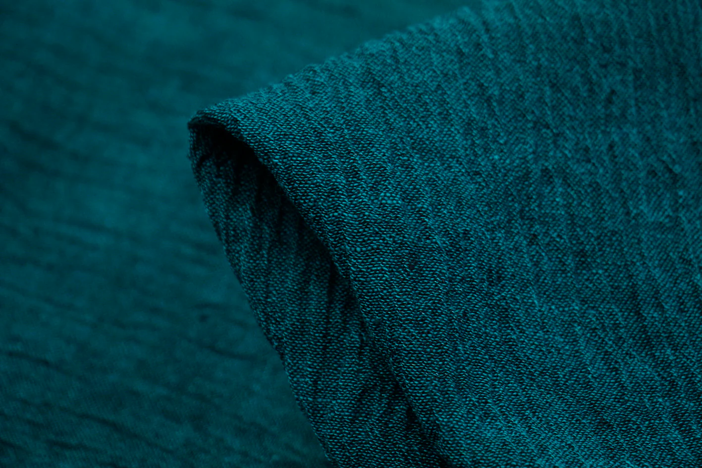 Emerald Crinkle Linen
