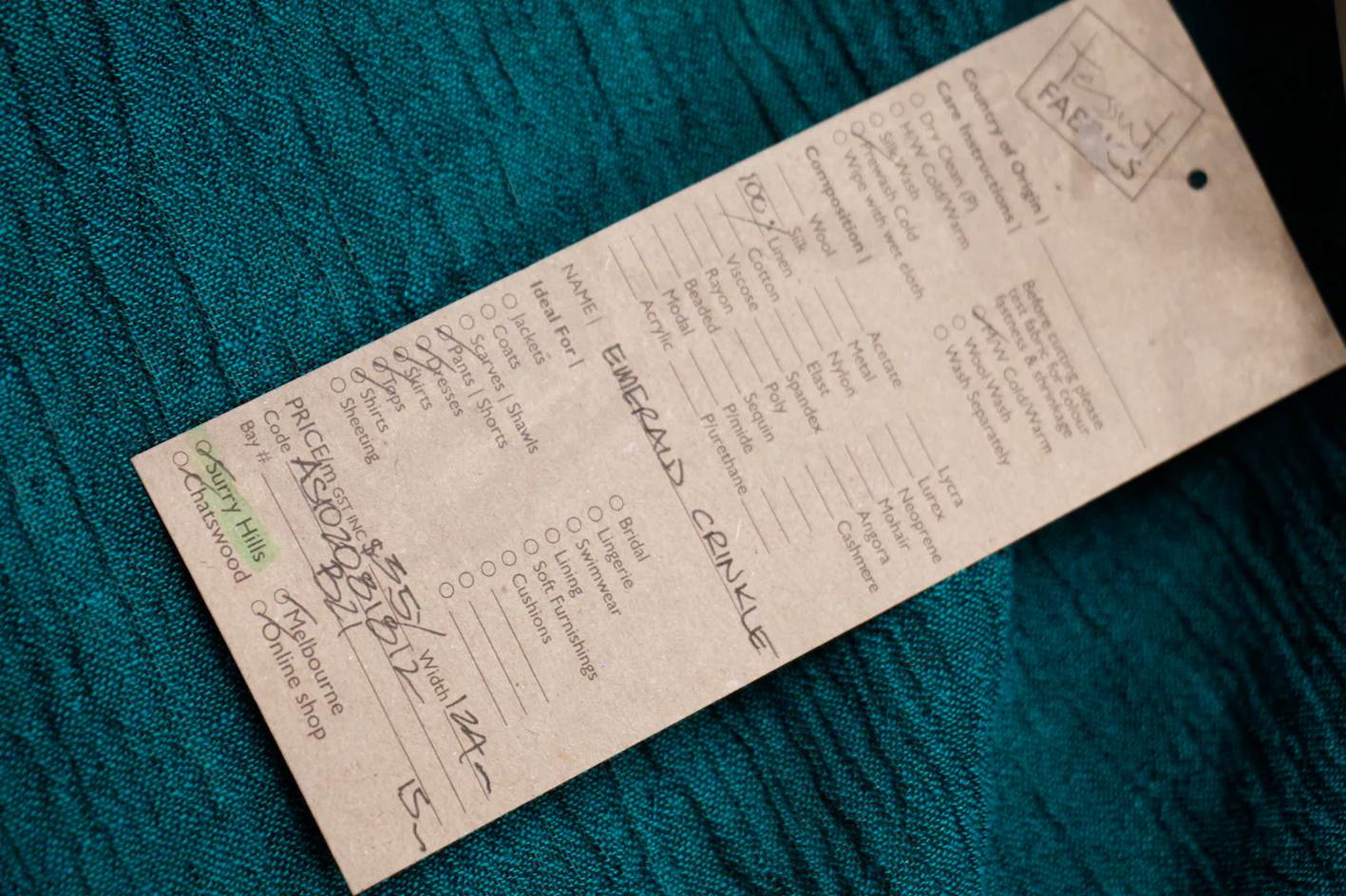 Emerald Crinkle Linen - Image 3