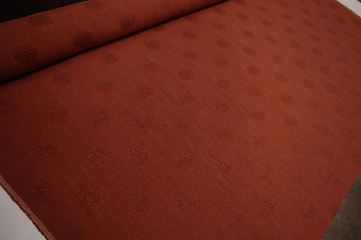 Rust Ring Around Jacquard Linen - Image 4