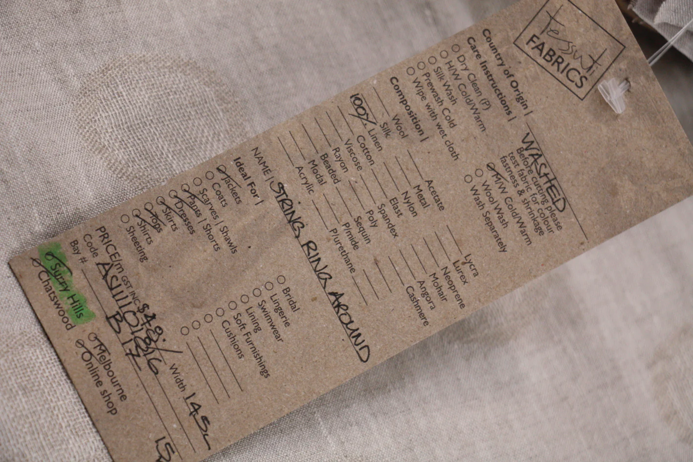 String Ring Around Jacquard Linen - Image 3