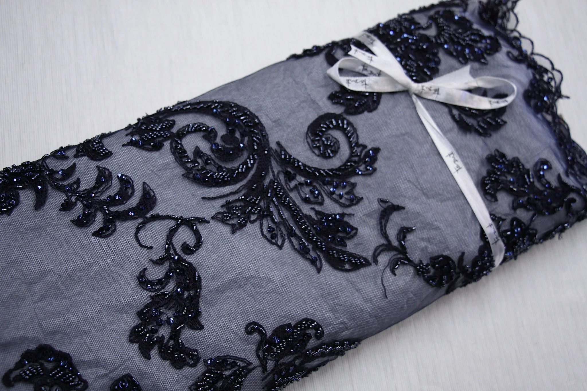 Valerie Navy Embellished Tulle
