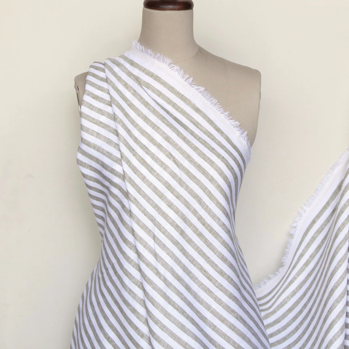Vogue Stripe Sage Linen - Image 5