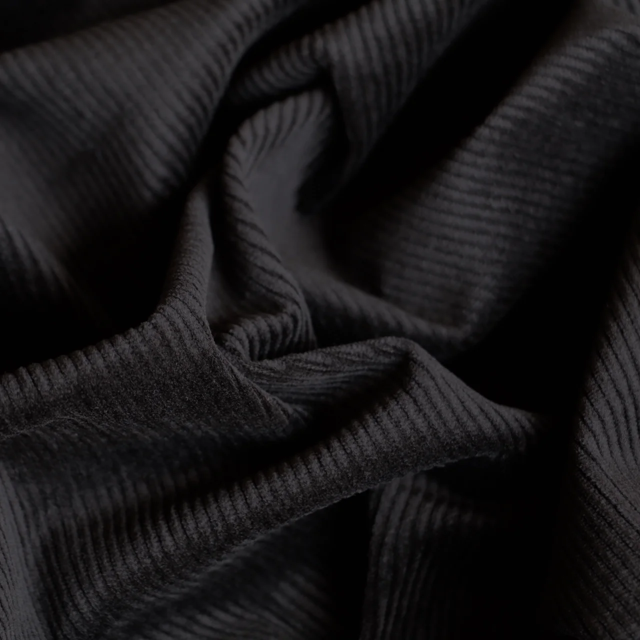Corded Black - Stretch Corduroy - Image 2