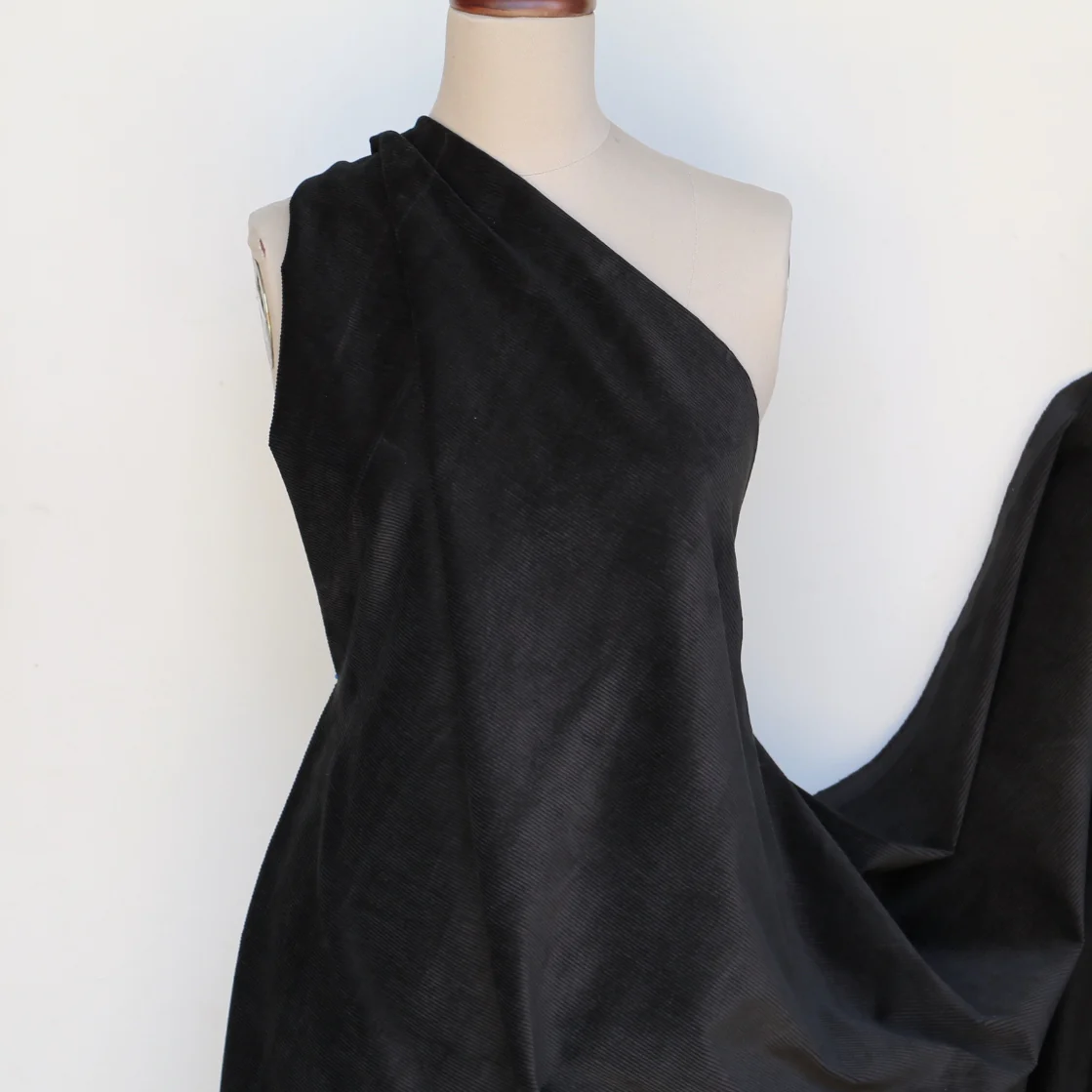 Corded Black - Stretch Corduroy - Image 4