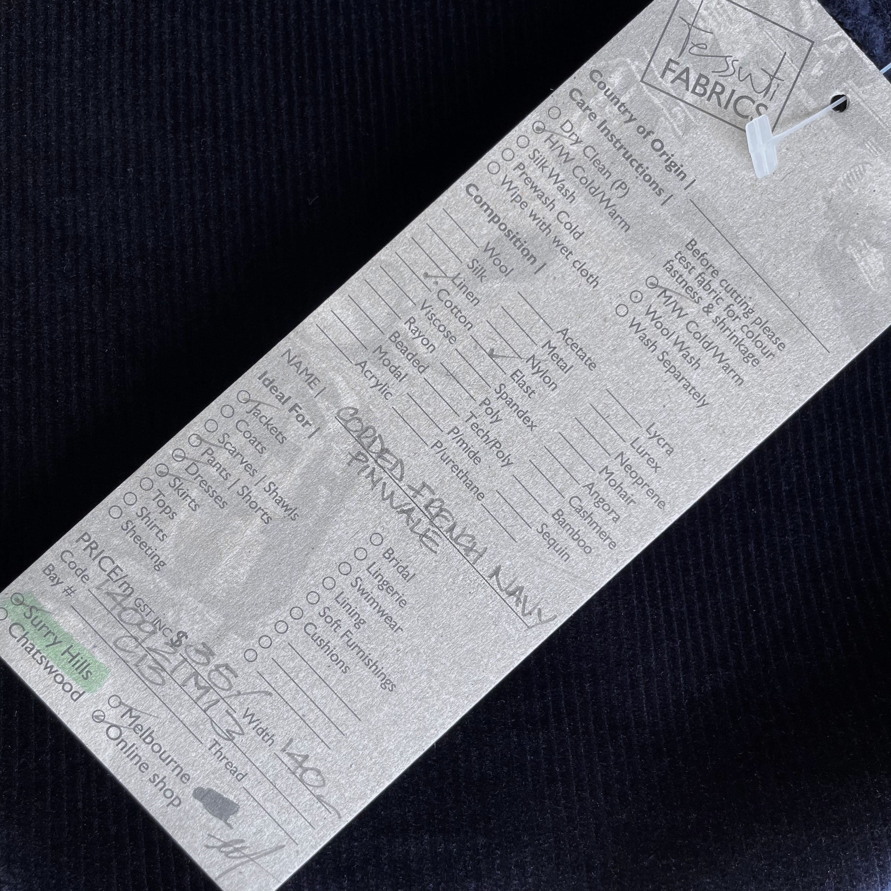 Corded French Navy - Stretch Corduroy - Image 4