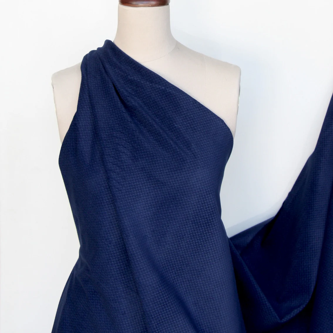Corded Ocean Blue Pinwale Textured Corduroy - Image 4