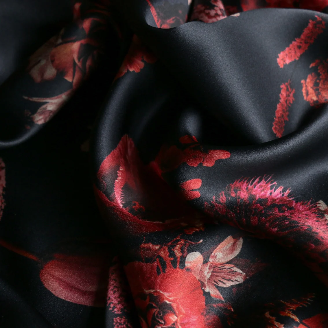 Cordelia Navy Silk Satin - Image 2
