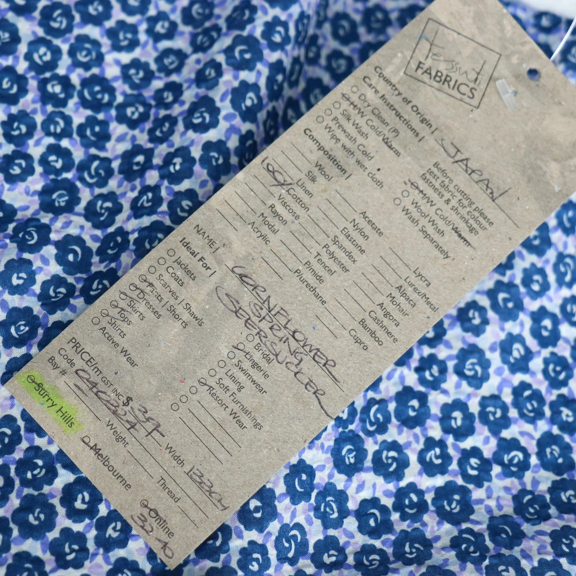 Cornflower Spring Seersucker Cotton - Image 3