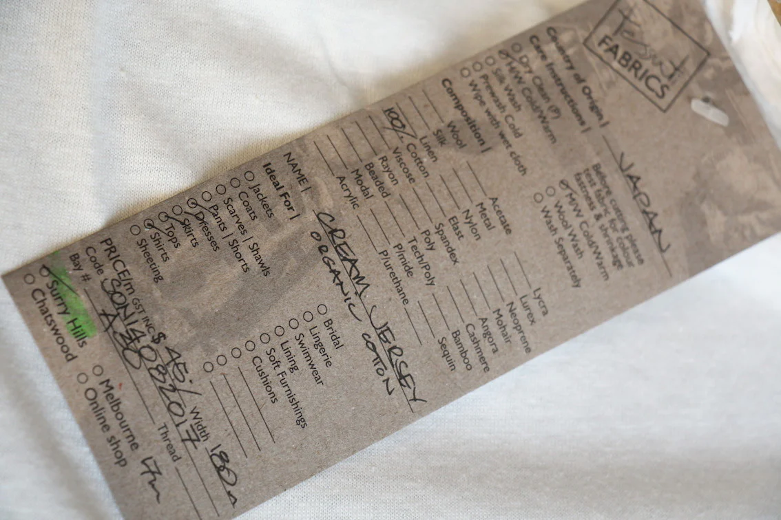 Cream Jersey - Organic Cotton - Image 2