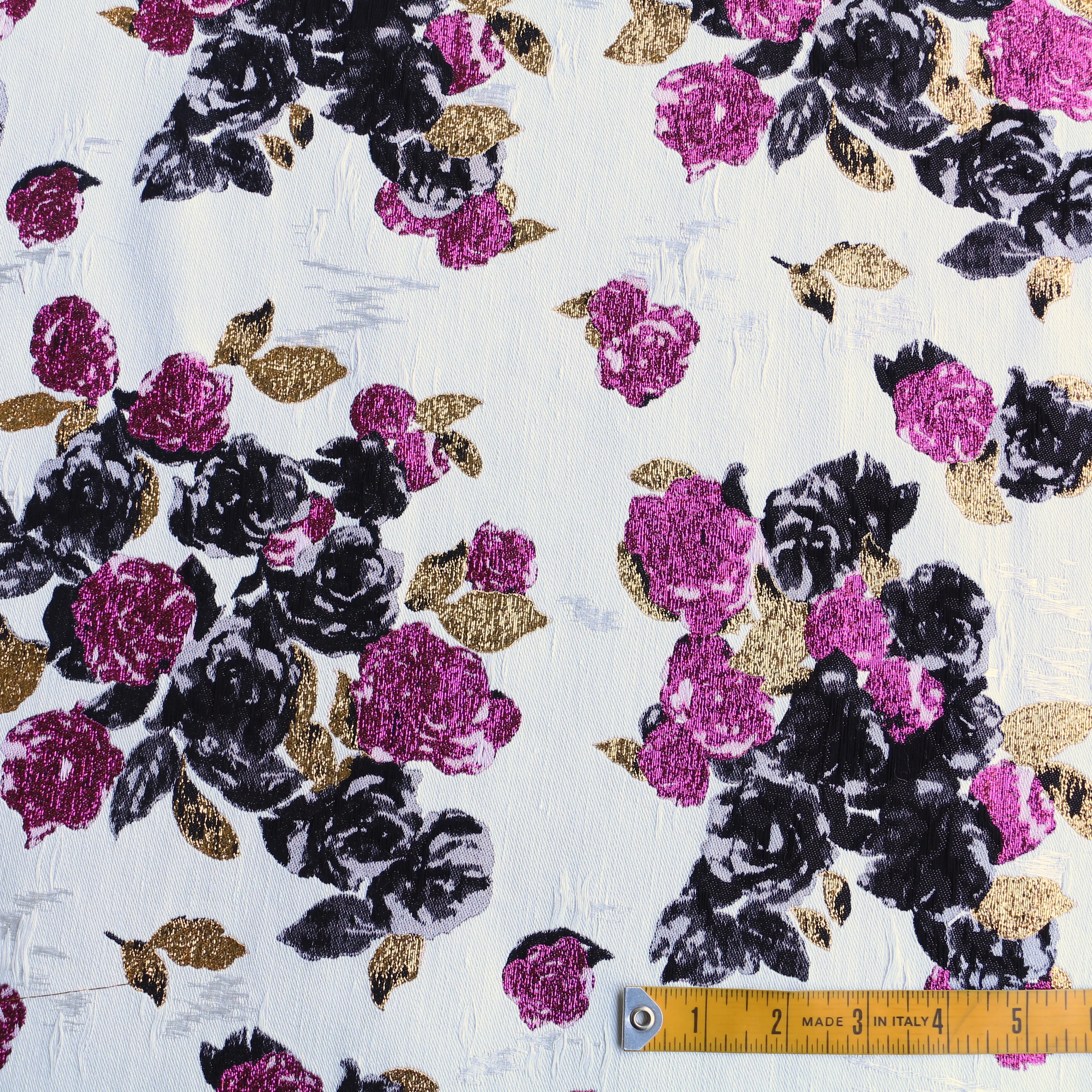 Cream & Magenta Brocade - Image 3
