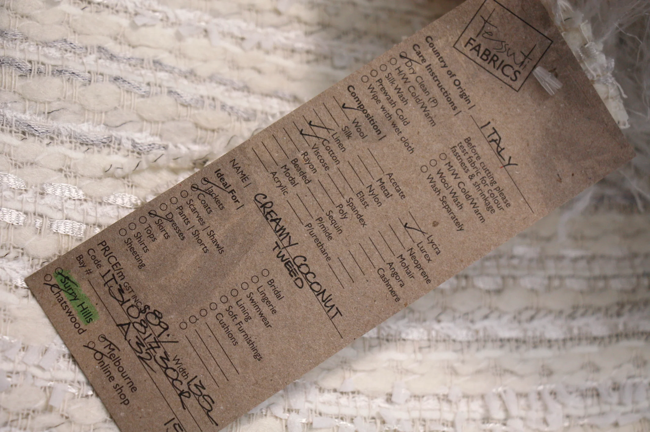 Creamy Coconut Tweed - Image 3