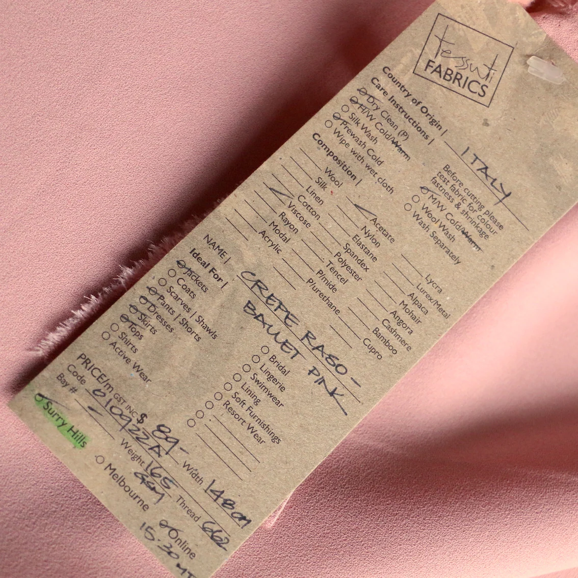 Crepe Raso Ballet Pink - Image 3