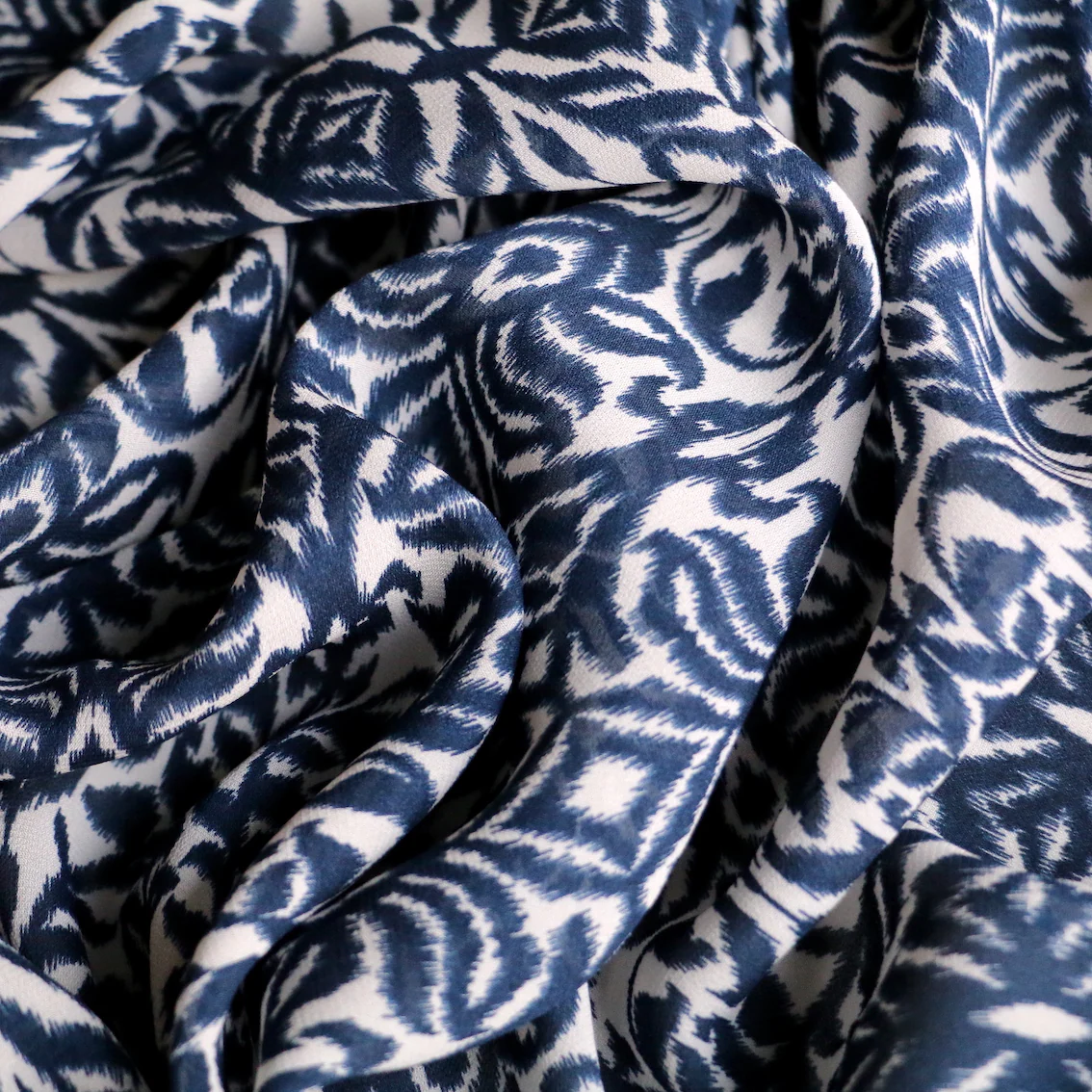 Curious Blue Silk Georgette - Image 2