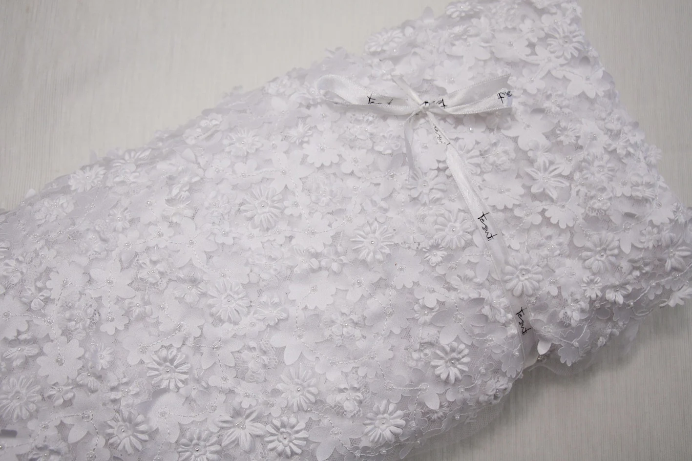Cut-out Floral Tulle - White