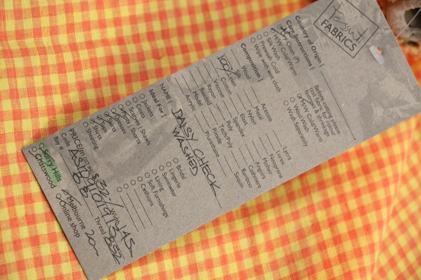 Daisy Check Washed Linen - Image 4