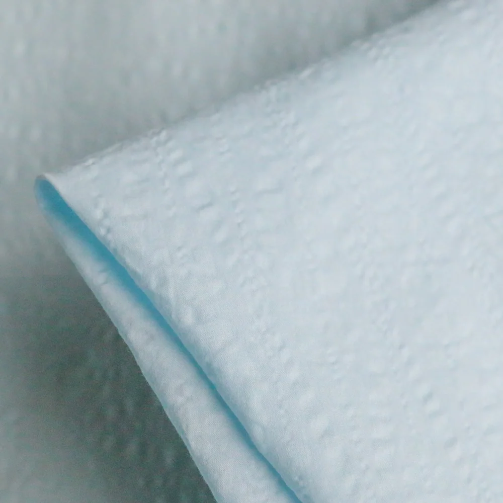 Daiya Ice Blue Seersucker Cotton