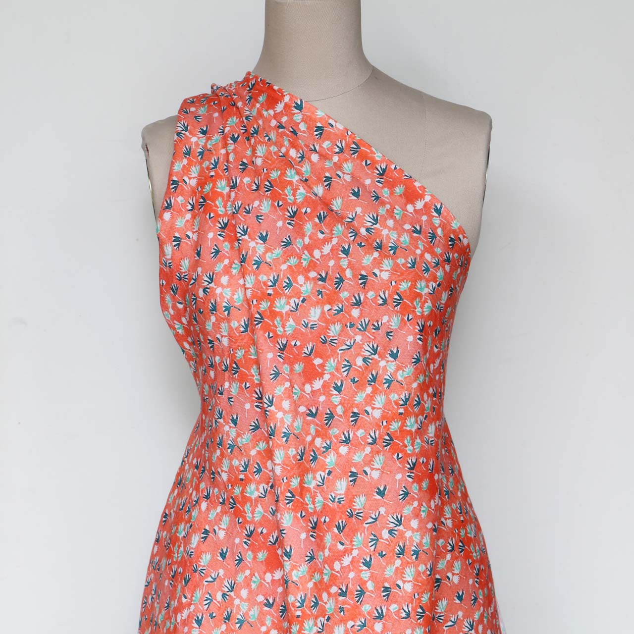 Dandelions On Coral Washed Linen - Image 5
