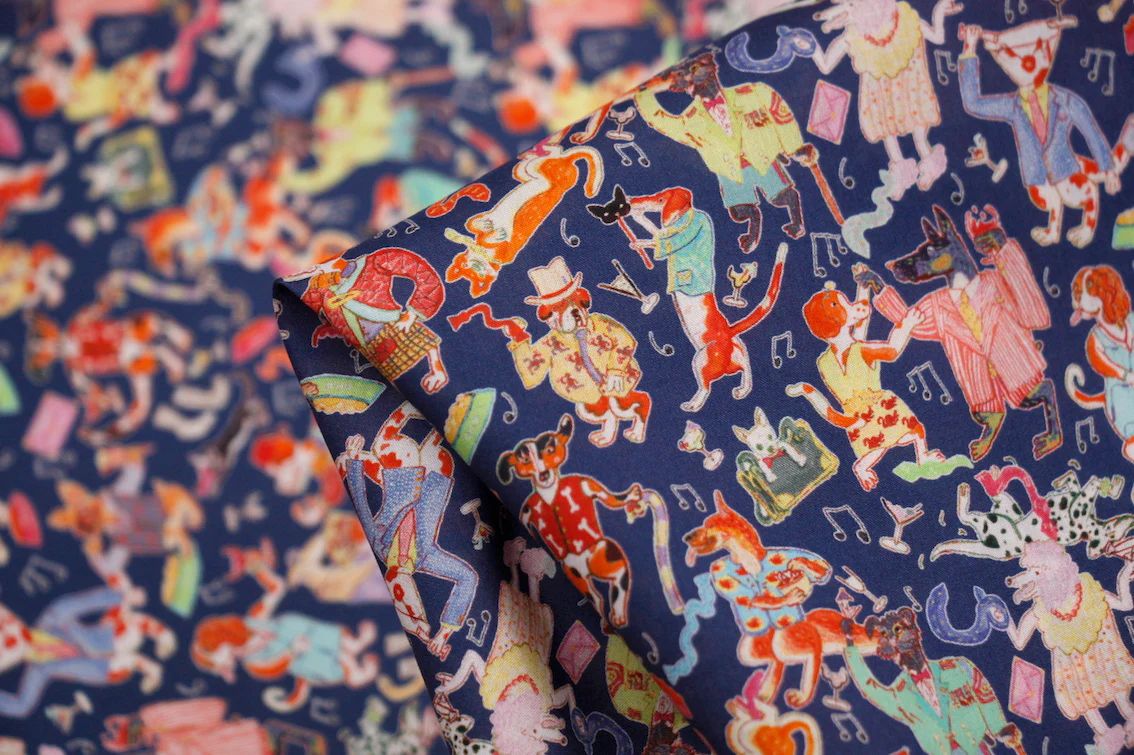 Dapper Dogs Blue - Tana Lawn