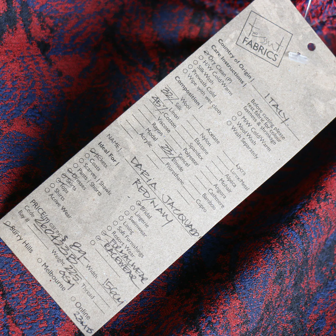 Daria Jacquard Red/Navy - Image 4
