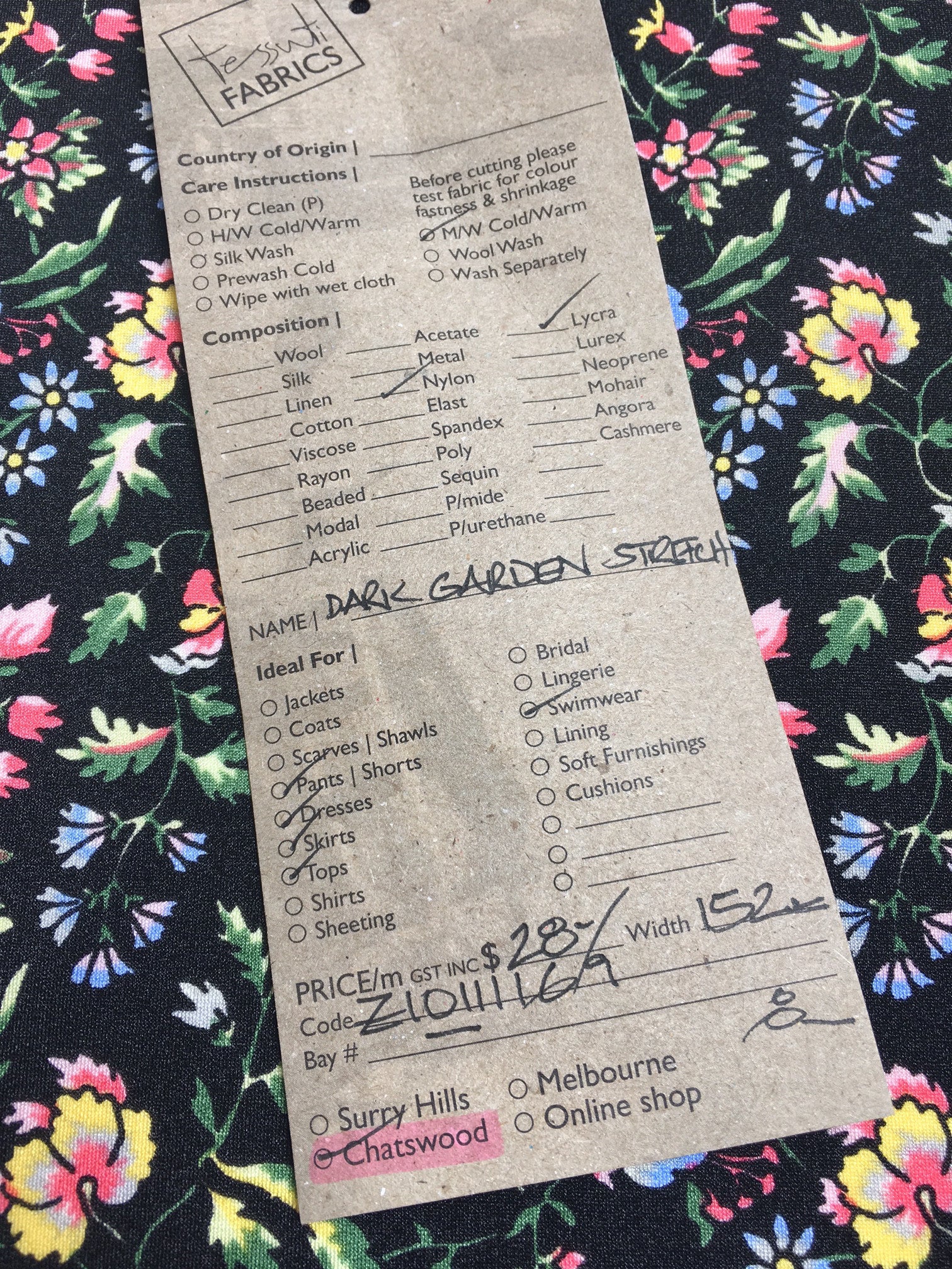 Dark Garden Stretch - Swimwear Fabric - Image 4