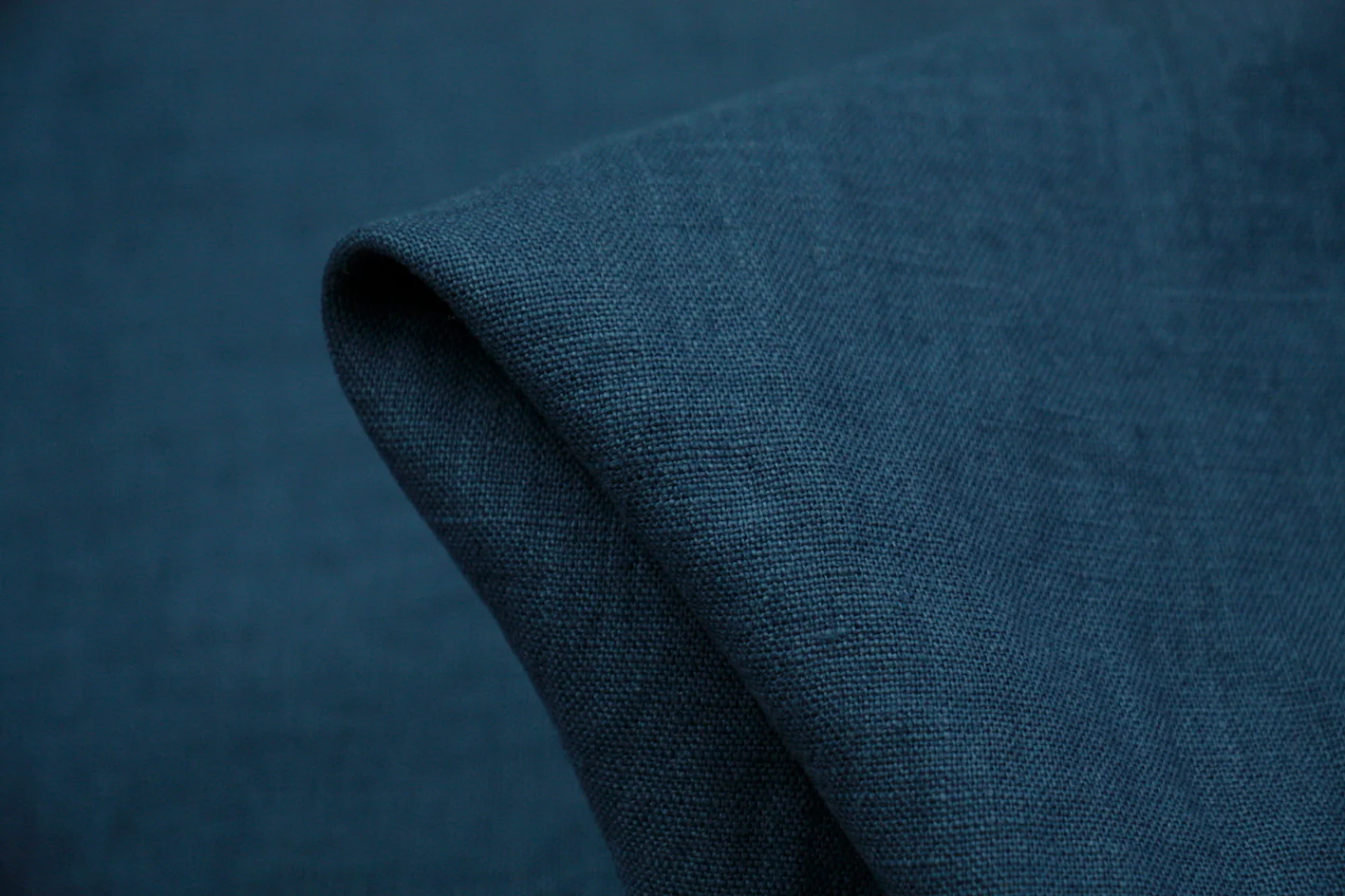 Dark Teal Washed Linen