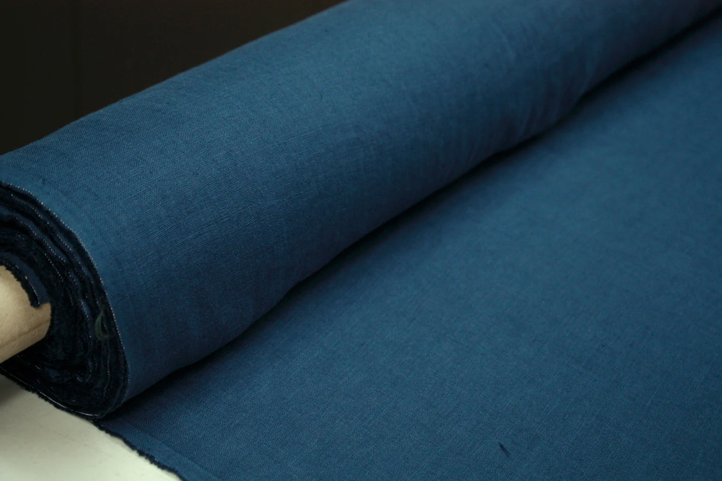 Dark Teal Washed Linen - Image 3