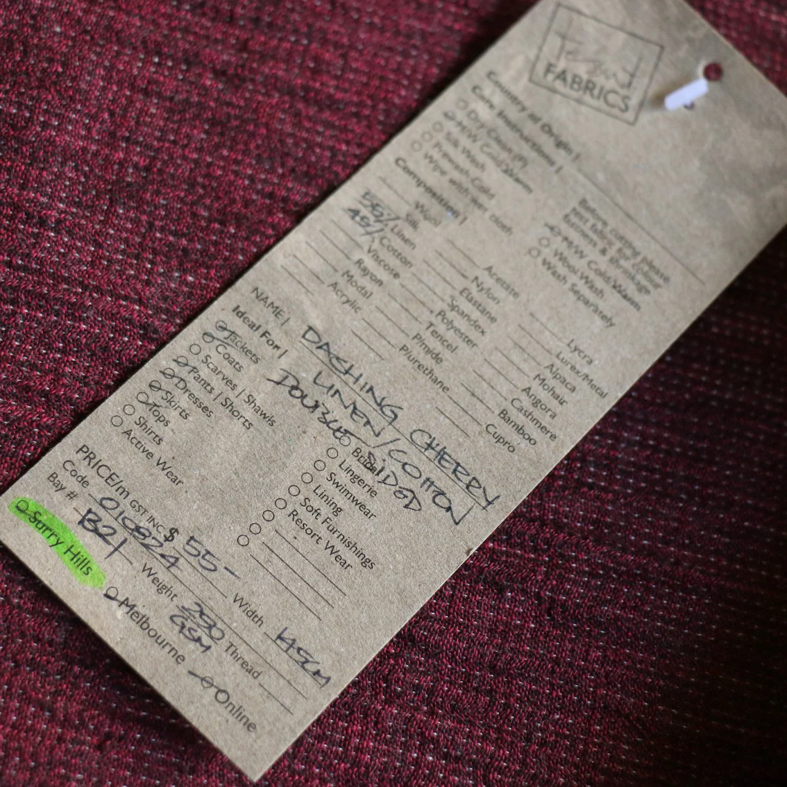 Dashing Cherry Linen/Cotton - Image 4