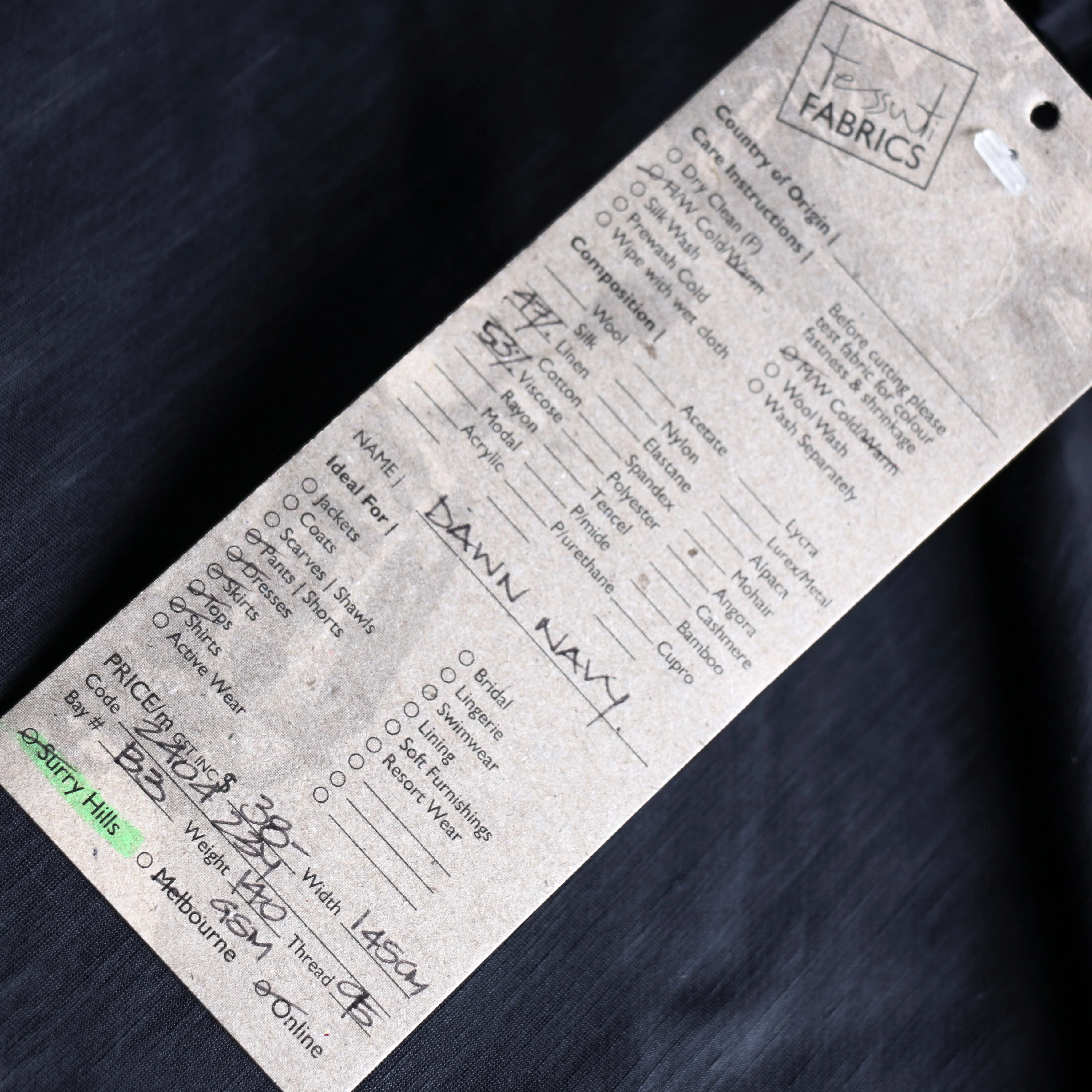 Dawn Navy Viscose/Linen - Image 4